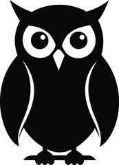 silhouette of an owl. simple black color vector illustrations eps 10 on a white background.