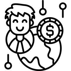 Business Connection Icon Vector Element