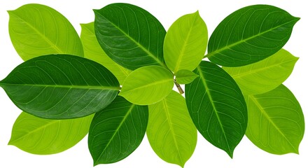 Fototapeta premium Vibrant Green Leaves Lush Nature Botanical Fresh Spring Foliage Plant eco leaf life tree flora vivid