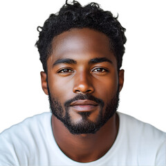 Obraz premium Portrait of black American on white background