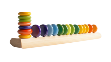 Colorful stacking toy promotes fine motor skills and cognitive development in children during playtime