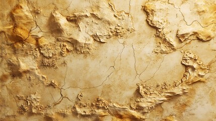 Fototapeta premium Aged Parchment Map Texture with Embossed Terrain and Dotted Routes