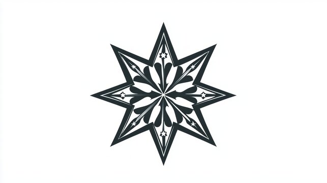 Ornate Eight-Pointed Star Design