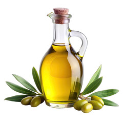 bottle of olive oil with olives