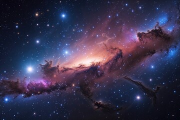 Obraz premium Stunning Nebula Glowing with Stars and Cosmic Dust in a Dazzling Galaxy