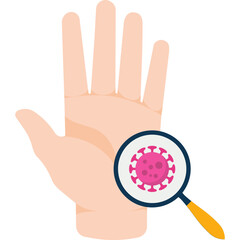 virus on hand vector 