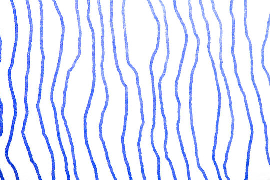 Simple blue pen ink wavy scribble lines on a white background