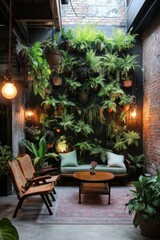 Obraz premium Rustic indoor garden lounge