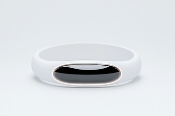 Sleek white device with smooth surface and oval opening for enha