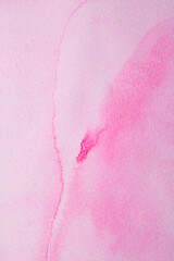 Thick real watercolour paint messy background with spltters and lines pink