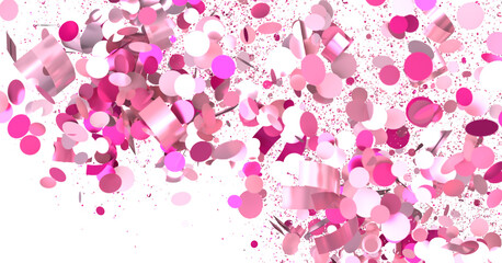 Pink and white confetti explosion, perfect for festive designs and celebrations. High-resolution stock photo.