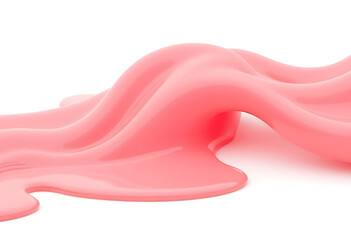 Abstract Red Smoke Flowing on White Background