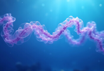 Jellyfish floating gracefully in the blue ocean under sunlight