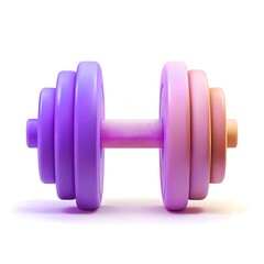 A Pastel Purple And Pink Dumbbell Symbolizes A Gentle Yet Effective Fitness Journey, Ready To Empower Your Wellness Goals With A Smooth, Gradient Finish