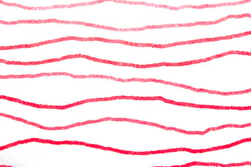 Simple pink red pen ink wavy scribble lines on a white background