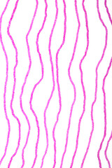 Simple pink red pen ink wavy scribble lines on a white background