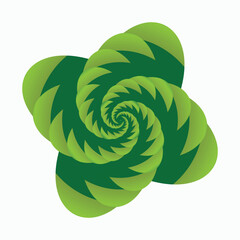 Green Spiral Flower Logo | Nature-Inspired Abstract Design PNG 