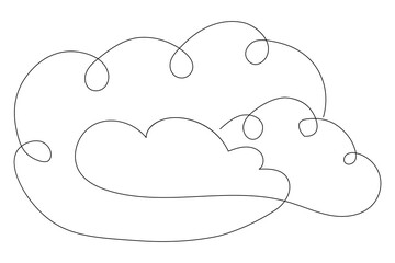 Cloud Simple illustration of car vector continuous single line art
