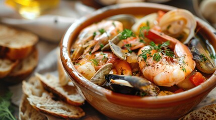 Delightful Seafood Medley with Fresh Ingredients and Herbs