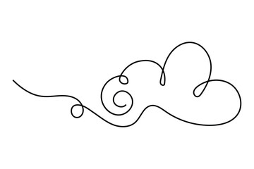Cloud Simple illustration of car vector continuous single line art
