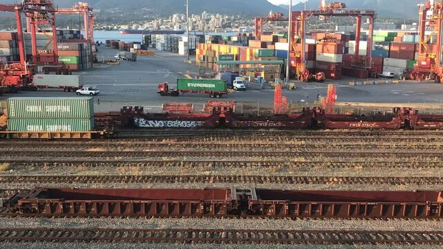 Time lapse scenes at seaport in Vancouver 