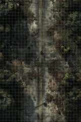 post apocalyptic digital battlemap abandoned road wasteland landscape dystopian terrain survival game tabletop RPG adventure combat strategy interactive scene