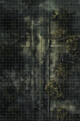 RPG digital battlemap post apocalyptic wasteland with abandoned roads and zombies high detail fantasy map for tabletop gaming immersive survival horror game environment