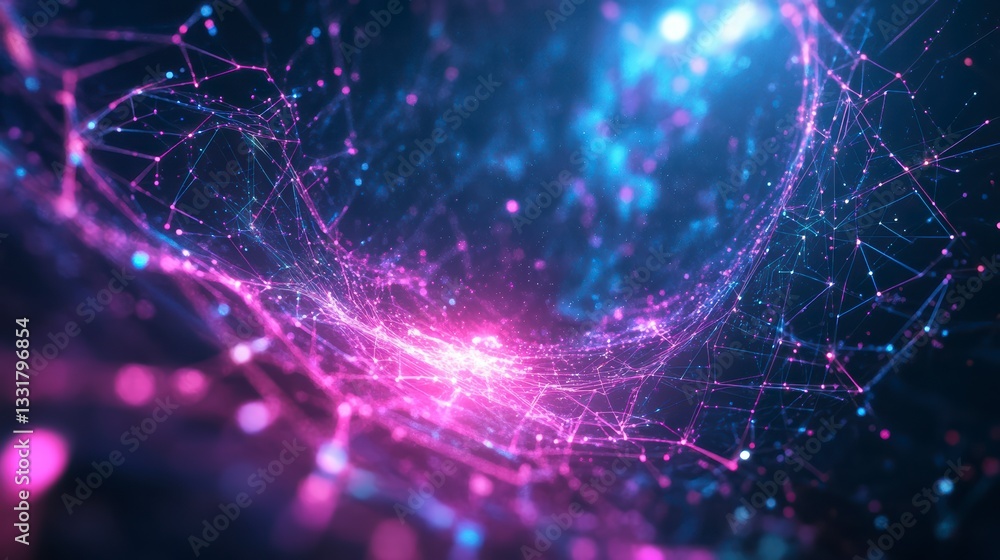 Poster abstract digital web: dive into a stunning digital realm, where interconnected lines and vibrant col