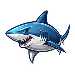 shark cartoon isolated on white