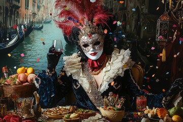 Festive Portrait of Carnevale di Venezia