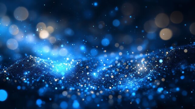 Digital Symphony: A captivating digital artwork showcases an abstract landscape, infused with a dynamic interplay of light and particles. The image exudes an ethereal ambiance.