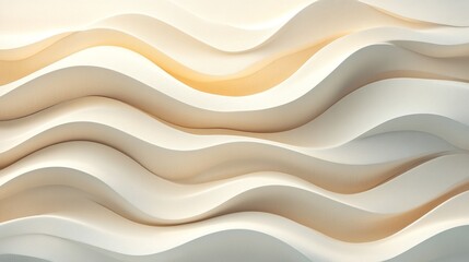 Abstract image showcasing flowing beige and white wave shapes