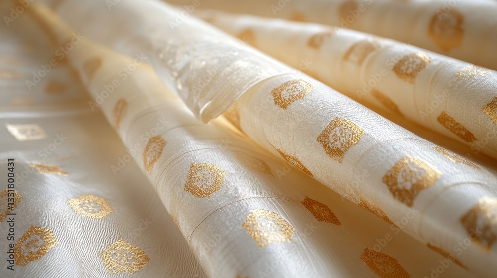 Poster rolled elegant fabric with a repeating metallic pattern design