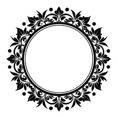Elegant floral ornamental frame design with vintage vector decoration