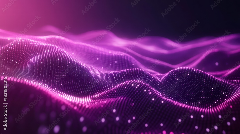 Poster digital waves: abstract digital waves flow with dynamic energy, emitting a vibrant, luminescent glow