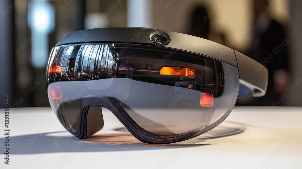 Poster mixed reality applications blending hybrid environments representing seamless digital integration