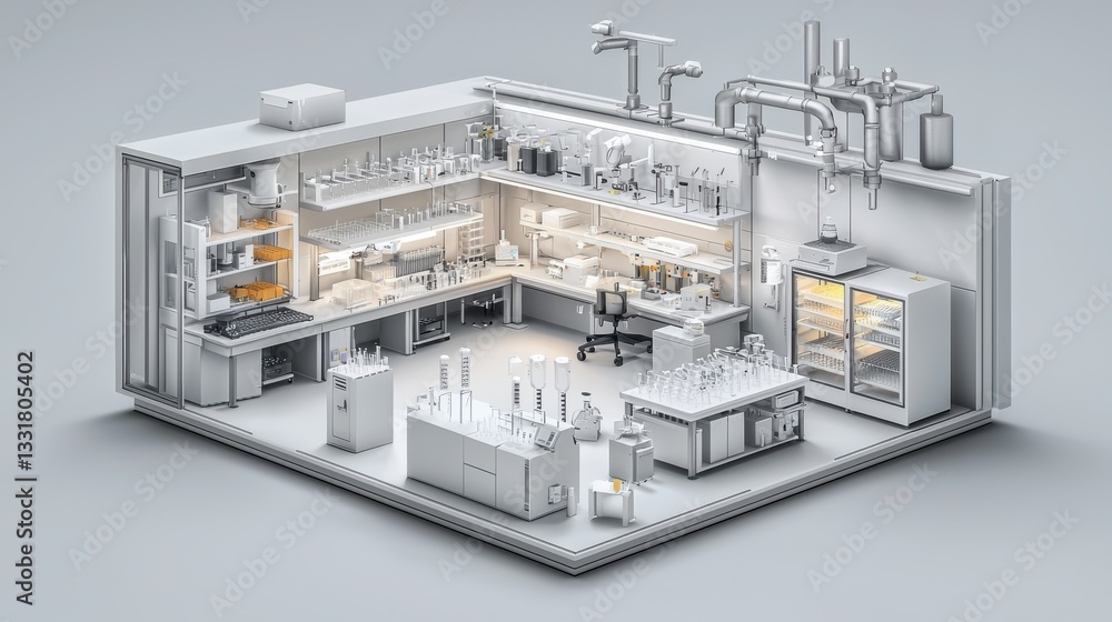 Poster lab equipment layouts for workspace organization and operational efficiency symbolizing a well-struc