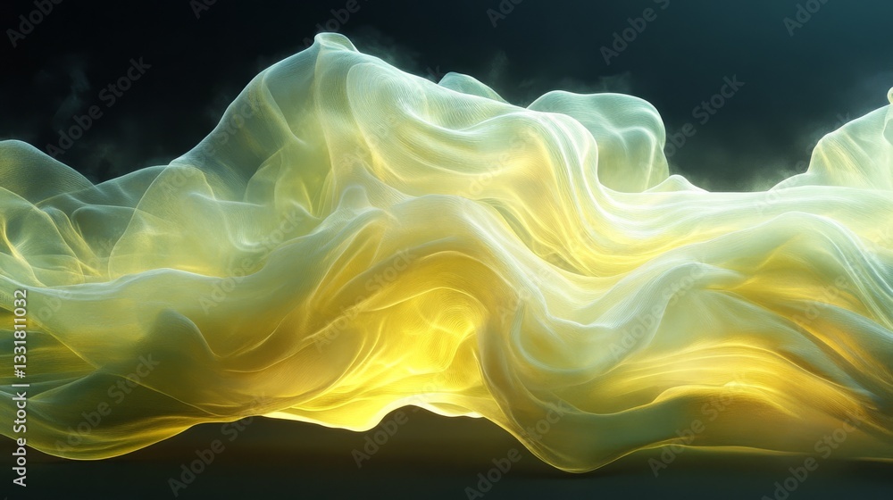 Poster abstract image depicting flowing fabric in gradient colors