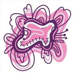 Abstract colorful doodle shape. Vector creative design element.