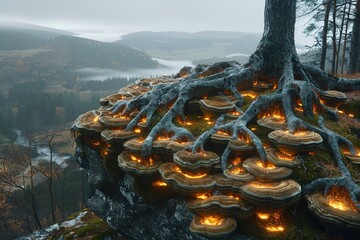 lamp from intertwinin tree root
