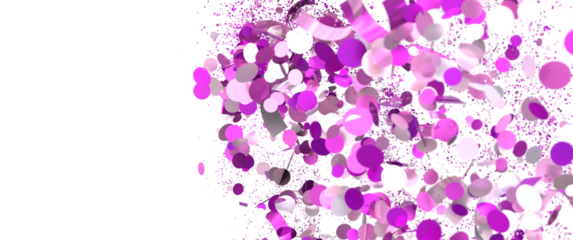 Festive background with pink and purple confetti. Perfect for party invitations, celebrations, and more.