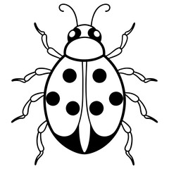 Simple Line Art Ladybug Vector