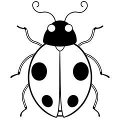 Simple Line Art Ladybug Vector