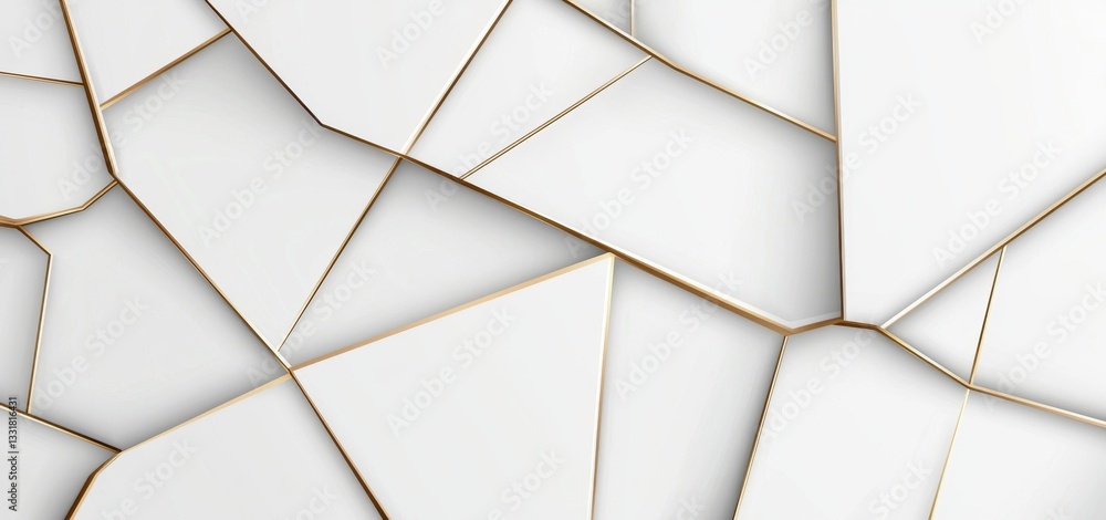 Poster elegant white background with golden lines in a geometric pattern for modern design use