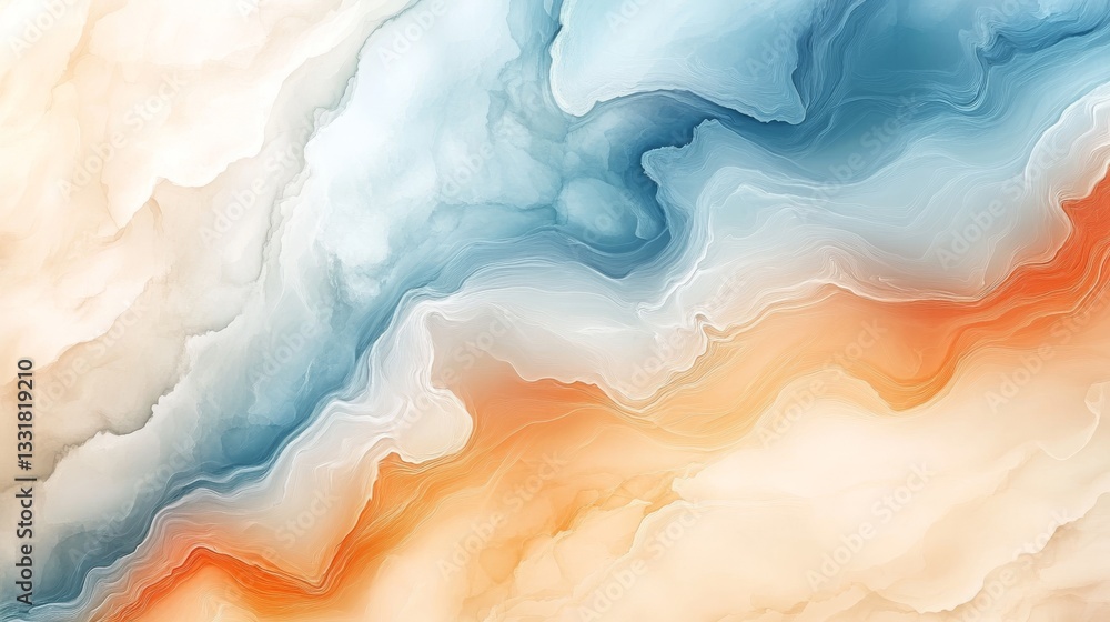 Poster a flowing abstract artistic representation featuring multiple layered colors