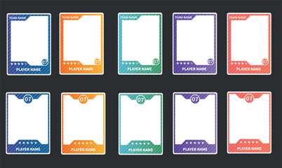 Game sports card template. A set of trading frames for football, basketball and hockey players.Sports trading card templates.