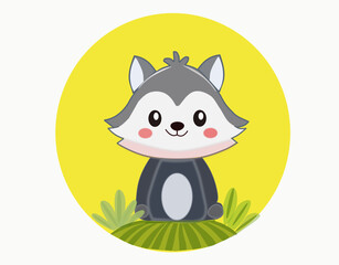 Funny illustration Raccoon for cartoons and children's books