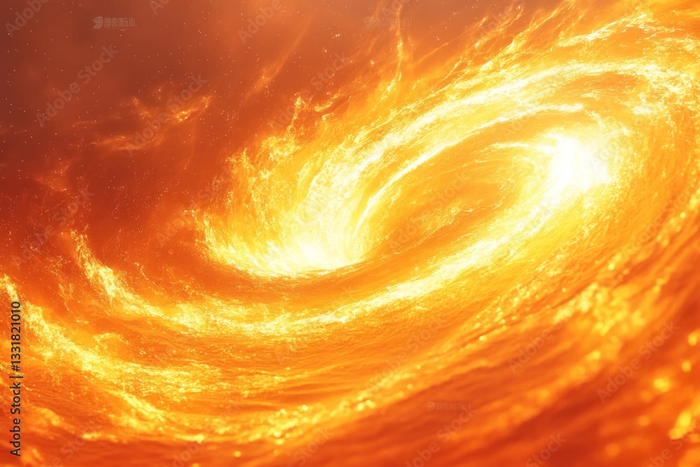 Poster swirling flames create a fiery vortex in a cosmic setting during a dramatic display of energy in the