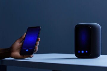 Smart device interaction showcases sleek design with glowing int