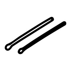 Musical instrument drumsticks. Hand drawn doodle. Accessory percussion noise equipment of musician. Vector line art illustration.